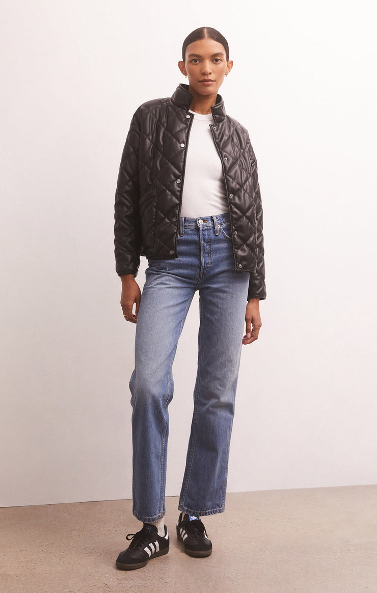 Heritage Quilted Faux Leather Jacket – the clothesVine