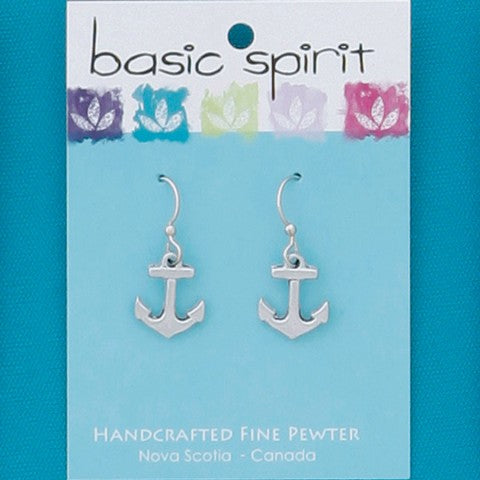 BS EARRING PEWTER ANCHOR