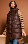 FAUX LEATHER PUFFER VEST