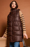 FAUX LEATHER PUFFER VEST