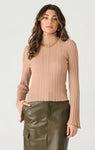 MOCK NECK RIBBED TOP