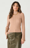 MOCK NECK RIBBED TOP