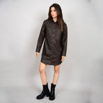 AL FAUX LEATHER SHIRT DRESS AL