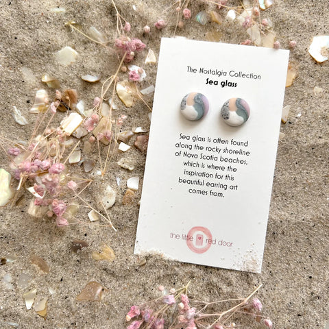 the little red door sea glass earrings