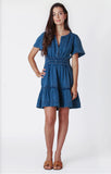 MINI DRESS TIERED DENIM