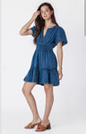 MINI DRESS TIERED DENIM