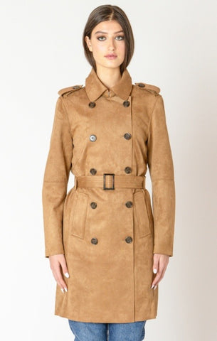 BLACK TAPE BELTED TRENCH