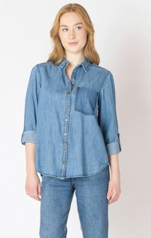DEX DENIM WASHED SHIRT POCKET