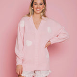 BRUNETTE THE LABEL HEART OVERSIZED CARDIGAN