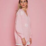 BRUNETTE THE LABEL HEART OVERSIZED CARDIGAN