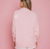 BRUNETTE THE LABEL HEART OVERSIZED CARDIGAN