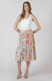 DEX FLOWER PATCH PLEATED SKIRT
