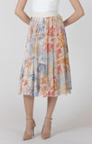 DEX FLOWER PATCH PLEATED SKIRT
