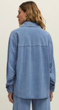 ZSUPPLY REESE JERSEY DENIM BUTTON UP