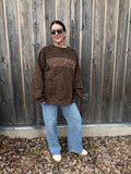 BRUNETTE THE LABEL VARSITY SWEATER HAIRCOLOUR