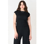 BLACK TAPE TEXTURED TOP DROP SHOULDER