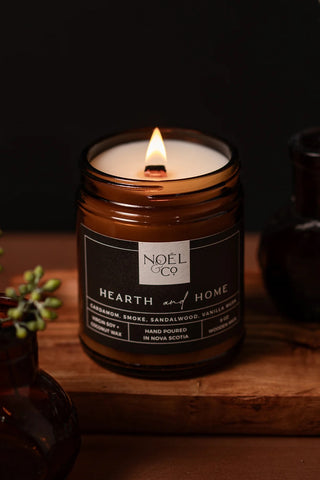 CANDLE WOODEN WICK HEARTH & HOME