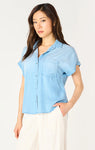 BLUE SHORT SLEEVE BUTTON DOWN