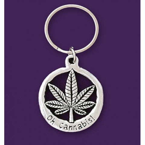 BS PEWTER KEYCHAIN OH CANNABIS